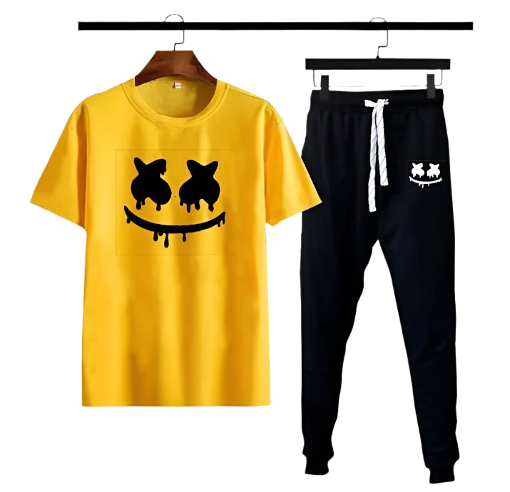 2 Pcs Men's Polyester Printed Track Suit