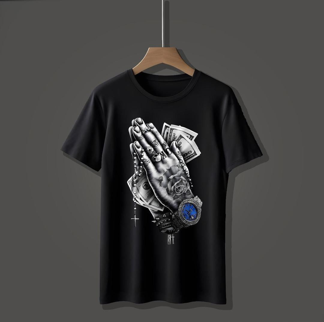 Men's Graphic Sublimation Jersey T-Shirt - 1 Pc Round Neck in Black