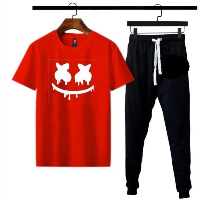 2 Pcs Men's Polyester Printed Track Suit