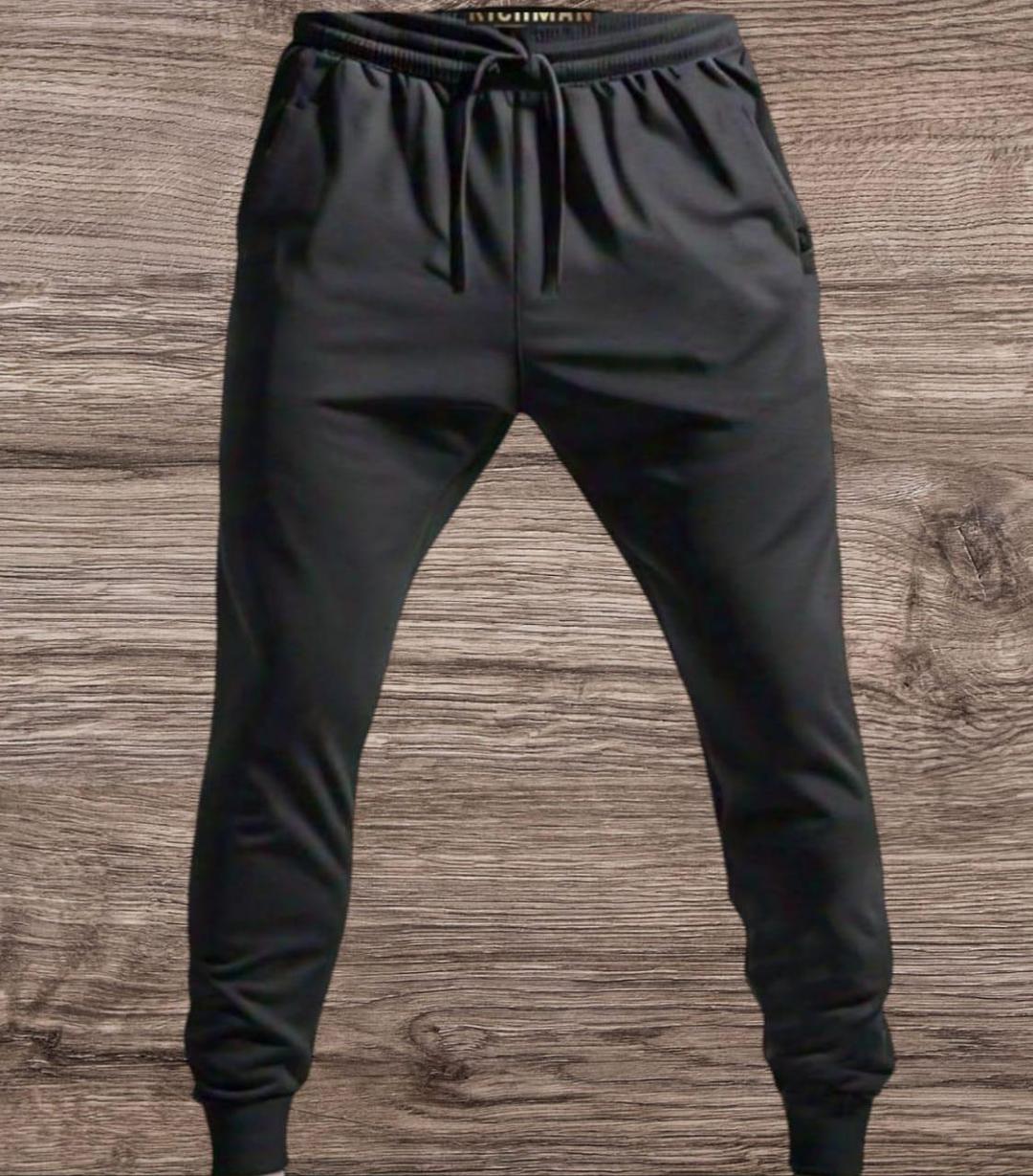 Men's Printed Polyester Track Suit - 2 Pcs Set in Black